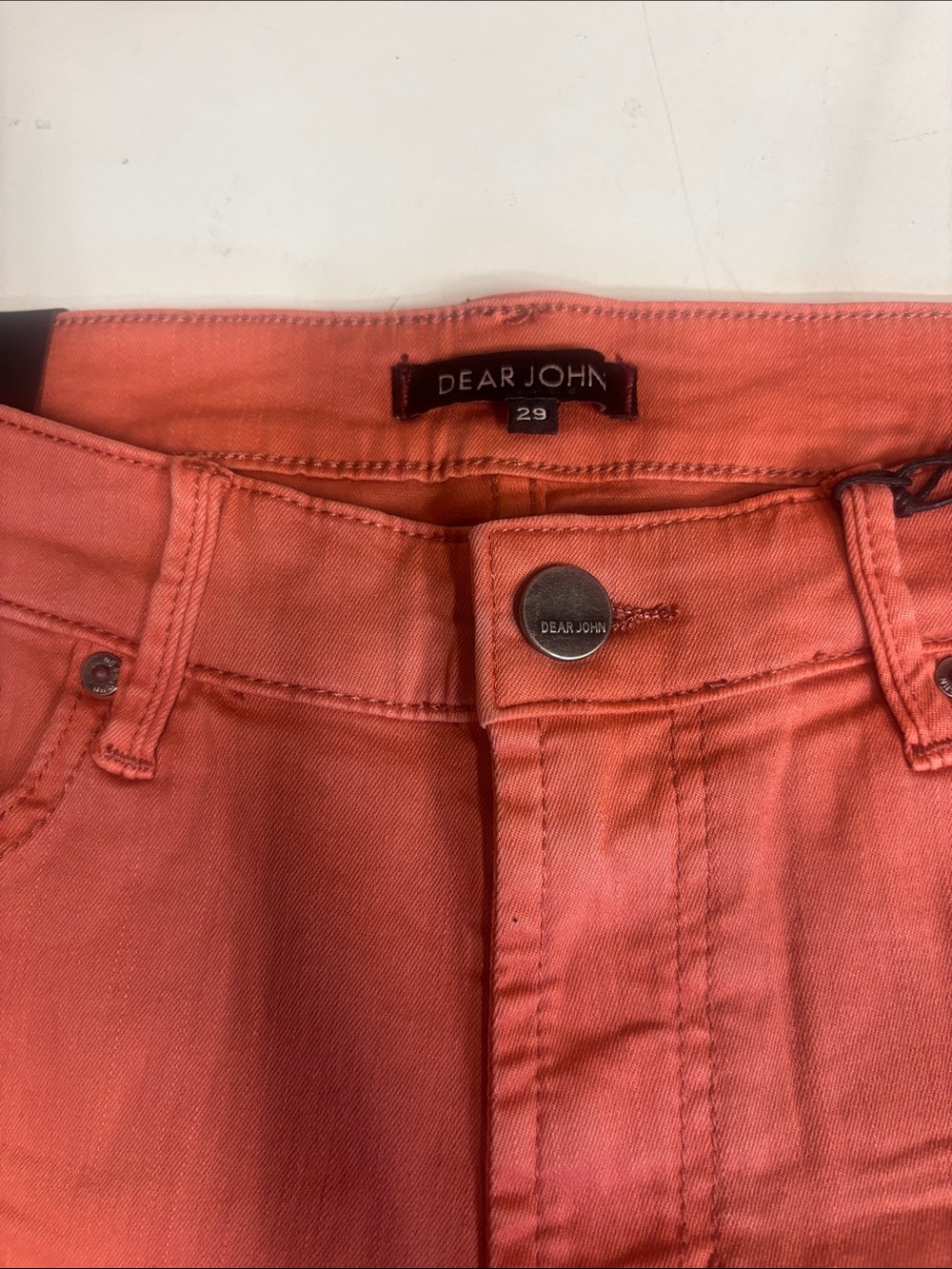 Dear John Rust Orange Rolled-Hem Denim Shorts - Picture 5 of 7